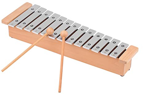 Cosiki Glockenspiel, Percussion Instrument mit Holzstäbchen 13 Hinweis Glockenspiel Tragbarer Aluminiumpiano Xylophon Percussion Instrument Musikinstrument für