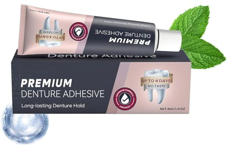 Adesivo per Protesi Dentaria | Crema Adesiva per Dentiere a Tenuta Prolungata | Adesivo per Protesi Parziali Confort Tenuta Ermetica Per Anziani Uomini Donne Famiglia