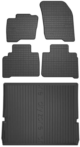 MOTOS Gummimatten Auto Fussmatte passend für Ford S-Max II 2014-2023 7 Fahrgäste, 3. Sitzreihe umgeklappt, ohne optionale Kofferraumablage Verbessern Sie Ihren Reisekomfort mit Antirutschmatte Auto El