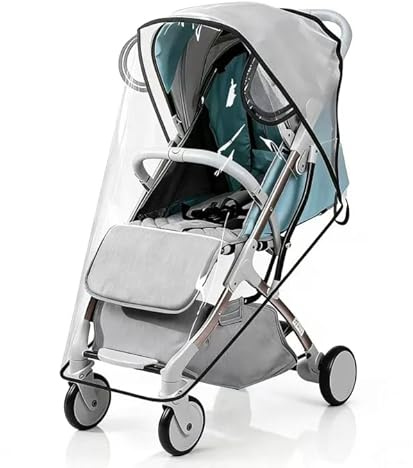 SiumPklay Universal Rain Cover for Pushchair Stroller - Waterproof & Breathable Pram Cover, Lightweight & Foldable for Baby Buggy Sun Wind Snow Protection
