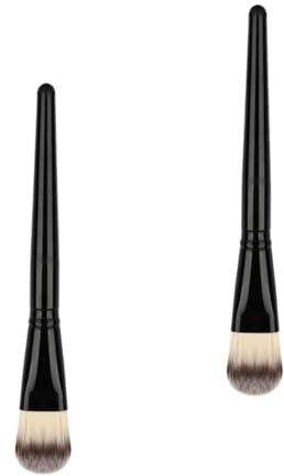Aplicador de Mascarilla Facial de Nailon, Juego de 2 Brochas | Color Negro, Uso DIY Barro Facial, Mango de Plástico y Aplicación Precisa