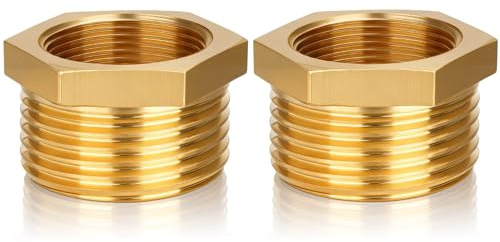 2 unidades reductor de latón de 1 pulgada a 3/4 pulgadas (AG Ø 32 mm x IG Ø 25 mm) adaptador AG/IG Reductor de rosca para tuberías de agua instalación de tuberías