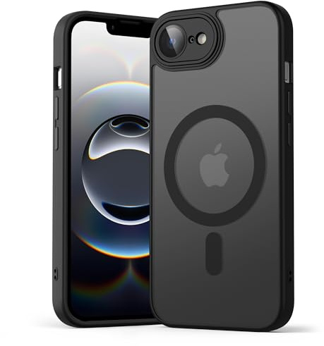 Yisica Magnétique Coque pour iPhone 16e/iPhone 17e Compatible avec MagSafe, Étui Mat Translucide Minimaliste, PC Dur Housse pour iPhone 16e/iPhone 17e (Noir)