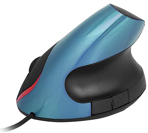 Pokerty Souris Verticale, Souris Verticale, Souris Filaire Verticale USB 3200DPI de Conception Ergonomique, Repose-Poignet, Souris de Jeu pour Ordinateur Portable PC (Bleu)