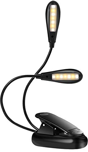 Queen.Y Lampe de Lecture Rechargeable, Liseuse Lampe 14 LEDs 9 Modes Luminosité Réglable, USB Lampe Clipsable Flexible sans Fil Portable pour Travail Voyage Lecture de Nuit