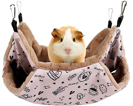 Vinnykud Hängematte Höhle Kleintier Schaukel,Doppelschicht Haustierkäfig Hängematten Schläfer Hängematte für Ratte, Frettchen, Chinchillas Totoro,Hamster, Meerschweinchen, oder Andere Haustiere