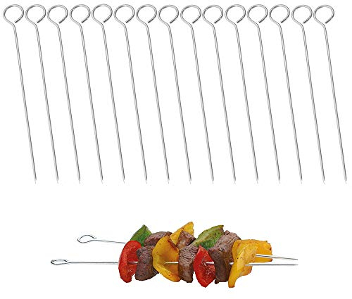 8 inch 100% Food-Grade 304 Stainless Steel Turkey Lacers, roll Needles, Meat Needles, Metal skewers, Cocktail skewers for Trussing Turkey and Poultry (15Pack)