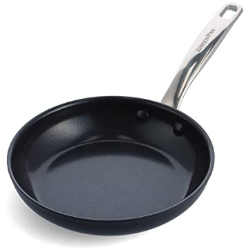 GreenPan Chatham Prime Midnight Hard Anodized Healthy Ceramic Nonstick, 8 Frying Pan Skillet, PFAS-Free, Dishwasher Safe, Oven Safe, Black