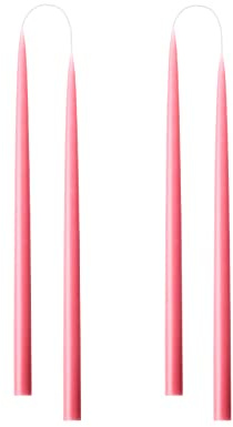 Kunstindustrien® Stabkerzen, Hergestellt in Dänemark, 42 Farben verfügbar, Tafelkerzen, Durchgefärbte Kerzen lange Brenndauer von 15 Stunden, Kerzen Set Geschenk, 4 Stück, 2,2 x 35 cm (Pastellrosa)