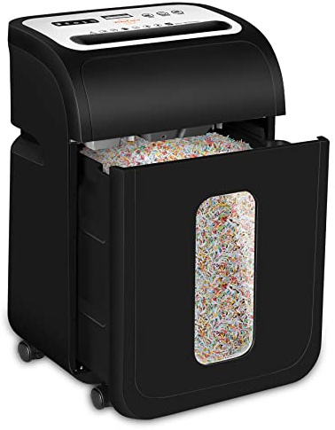VidaTeco 14-Sheet Paper Shredder for Home Office Heavy Duty with 60 Mins Running Micro Cut, US Patented Blade, Shred Card/CD/Clip/Staple, 5.3-Gal Pullout Bin, AUTO Jam Proof(ETL)