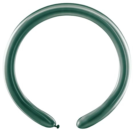 Busta 100 palloncini modellabili in lattice naturale Premium Quality D4 (Ø 5cm / 2), verde metallizzato