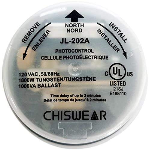 CHISWEAR Twist-Lock Thermal Photocontrol with Time Delay for Outdoor- Controls Lighting,120-Volt,Twist Lock Light Sensor with Photocell,Dusk to Dawn Light Sensor-1PC