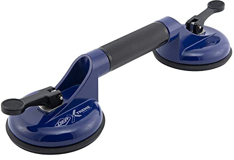 QEP 75012 XTREME Series Double Suction Cup for Large Format Tile, 15 - Blue 200 lb. lift capacity