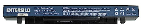 EXTENSILO Replacement Battery compatible with Asus X550C, X550E, X452EP, X452VP, X550CA, X550CC, X550CL, X452V Laptop (5200mAh, 14.4 V, Li-ion)