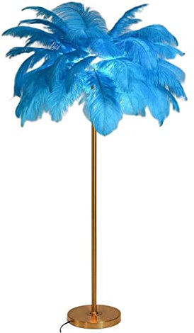 AOXGCOV Lampadaire Palmier, élégants lampadaires en Plumes d'autruche Naturelles, Lampe de Chevet Chambre Princesse Romantique, éclairage décoratif /98