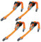 PETEX 4X Automatik-Ratschenspanngurt, selbstaufrollend, 1-teilig, 5 m x 35 mm, 1.000/2.000 daN, orange, Sicherheits-Doppelspitzhaken