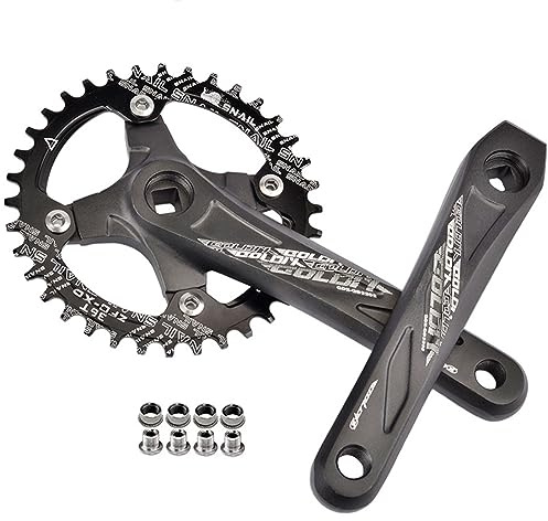 Cykel Single Speed ​​Square Taper Crankset 170/175mm Mountain Bike Crankset 104/64BCD 32T/34T/36T/38T/40T/42T Kedjering MTB Vevarm Set For MTB BMX Landsvägscykel(175MM,38T)
