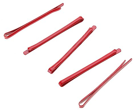 Montesy rot Metall-Haarspangen, Pony-Clips, Cosplay, Haarnadeln, Punk-Haarspangen, Pferdeschwanz-Dekor, Neuheit, Haarspangen, 6,1 x 0,4 cm, Damen-Haarspange, Uni, 5 Stück