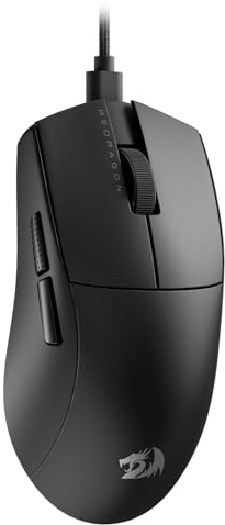 Redragon M996 Wired Gaming Mouse, 26,000 Max DPI Optical Gaming Mouse with 5 Programmable Buttons, Ergonomic Natural Grip Build, Software Supports DIY Keybinds & DPI