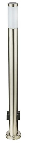 Stehleuchte Standlampe Garten Terrassenlampe Edelstahl Außen LED, Außensteckdosen, Metall, 1x E27 Fassung, DxH 13,1x110 cm