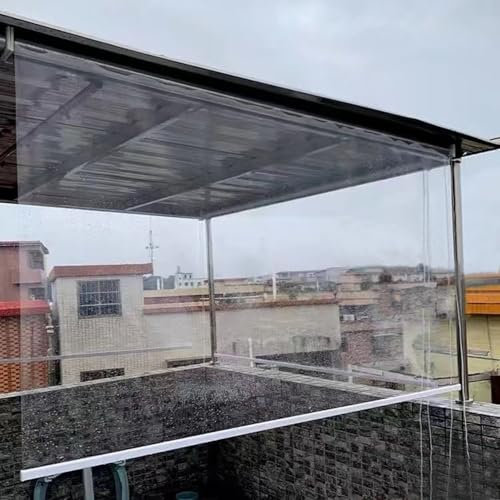NIANXINN Transparente Rollos,Outdoor-Balkon-Terrassen-Tür Durchsichtige Rollos,Seitenzugrollo,Wasserdicht Kunststoff-Fensterrollo,Wind- Und Staubdichte Vorhänge,Breite x Höhe (190cm x 240cm)
