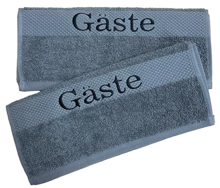 ARTHI Handtuch personalisiert, super geeignet als Saunatuch, Badetuch, Wellness, Yoga, Fitness, Sport, 100% Baumwolle, individuelle Geschenkidee mit persönlicher Stickerei (50x100 cm, Grau)