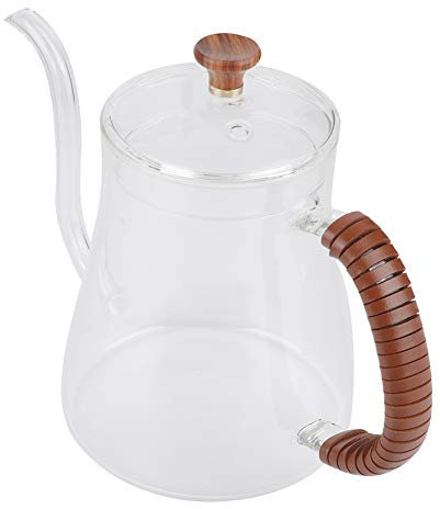 Bouilloire à Col de Cygne, Petite Bouilloire à thé en Verre épais de 600 Ml avec Bec Verseur en Col de Cygne Unique pour la Maison, la Cuisine, le Bureau, le café