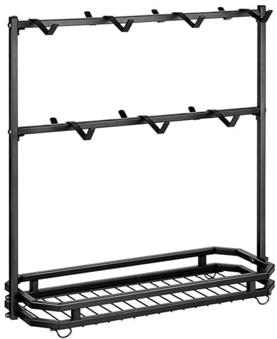 Portavasos de café - Portavasos de 2 niveles con 14 ganchos portavasos de café - Porta objetos vintage para cestas, organizador para tazas de café portavasos soporte para cocina Domest