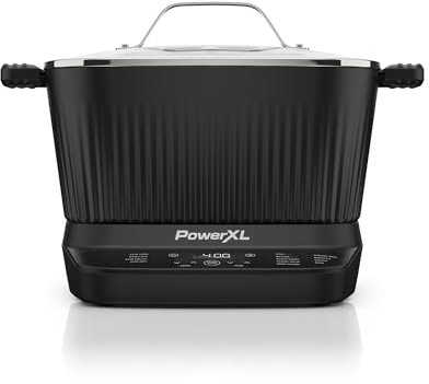 PowerXL™ StirMax™ Olla Multifuncional 5,7L con Tecnología StirMax™, 12 Funciones Preestablecidas, 1500W, Revestimiento Antiadherente Blue Diamond, Cocción Rápida, Diseño Compacto y Temporizador.