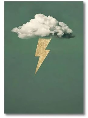 XENITE Casa Poster Decorativo Poster Meteorologico Minimalista Nuvole Piovose Cielo Notturno Blu Scuro Pittura su Tela Stampe di Arte della Parete Immagini per Soggiorno Decorazioni(H,30x45cm)