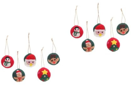 Cabilock 2 Sätze Anhänger Aus Wollfilz 3D-Filz-Weihnachtsbaum Weihnachtsschmuck Basteln Selber Machen Hängende Weihnachtskugeln Süßigkeiten Weihnachtsbeleuchtung Ornamente Wolle 5 Stück * 2