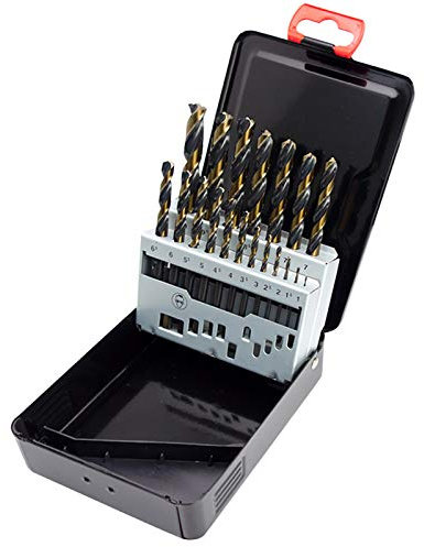 GREYWOLF Lot de 19 forets HSS en carbure de tungstène avec boîte d'index - Pour métal trempé, fonte et bois (1 à 10 mm) (19)