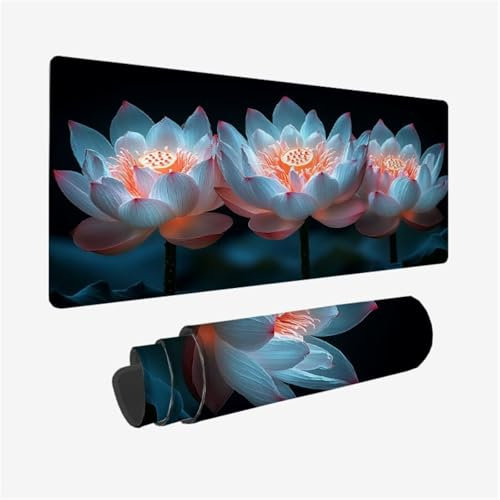 Loto Alfombrilla Ratón Speed Gaming Blanco, Large Mouse Pad XXL 60*30cm, Antideslizante Alfombrilla Gaming Accesorios para Mejorar la Precisión y la Velocidad, Oficina Desk Decor, Gamer Gifts,Model351
