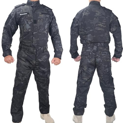 Kecrotac Tactical Military Camo BDU Uniform Set für Männer Kampfhemd und Hosen Ripstop Kleidung für Outdoor Jagd Airsoft Paintball