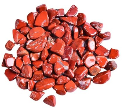 Générique Gravier en cristal naturel de quartz rose poli, 100 g – Décoration d'intérieur colorée et pierre d'aquarium for la guérison énergétique(Red jasper)
