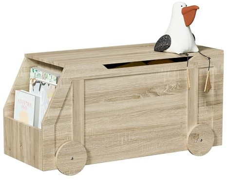 Hironpal Toy Box with Lid Wood Storage Trunk Toy Chest Organizer | Shoe Bench for Hallway Blanket Box Cabinet with Safety Hinge for Clothes Kid Bedroom Nursery Living Room, Entryway, Playroom