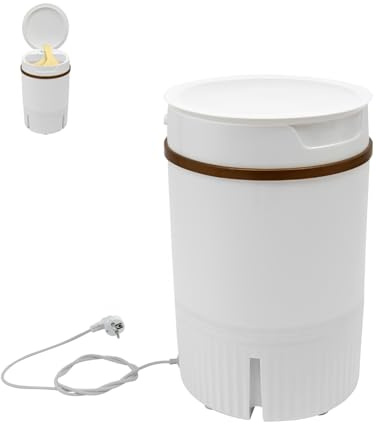 Bärbar minitvättmaskin, 4,5 l camping tvättmaskin och centrifugering, effekt: 260 watt, liten tvättmaskin med dräneringsslang och dräneringskorg för lägenhet, sovsal, hotell, resor