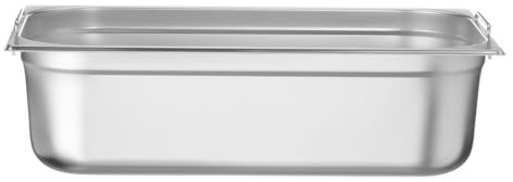 HENDI Gastronormbehälter, mit Griffen, Temperaturbeständig von -40° bis 300°C, Heissluftöfen-Kühl- und Tiefkühlschränken-Chafing Dishes-Bain Marie, 21L, GN 1/1, 530x325x(H) 150mm, Edelstahl