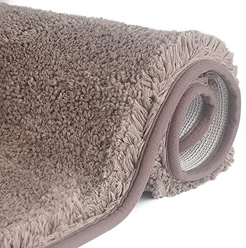 FCSDETAIL Tappeti da Bagno a Pelo Lungo Antiscivolo 50X80 cm, Tappetino Lavabile in Lavatrice con Microfibre Morbide Assorbenti per Vasca, Doccia e Bagno