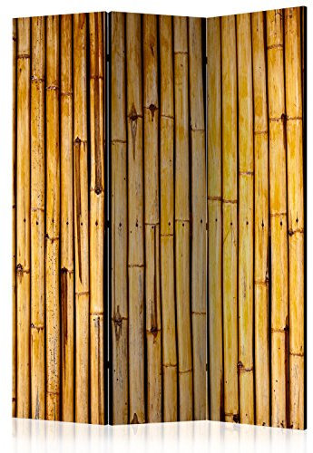 murando - Paravento Decorativo Monofacciale Marrone 135x172 cm 3 Pannelli Divisori - Stampa su un Lato su Tela in TNT - Separe Divisorio per la Casa Simpatici Legno - Bambù f-B-0104-z-b