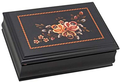 Spieluhrenwelt MMM GmbH, 858202 Spieluhr Schmuckdose aus Holz mit Blumen Motiv