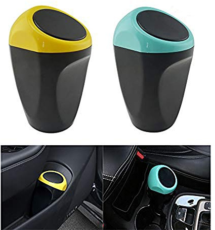 Lifreer Car Bin, 2Pcs Car Trash Can with Lid
