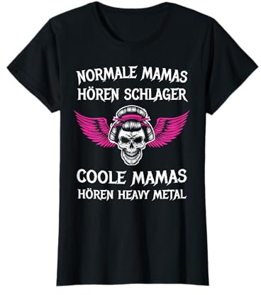 Heavy Metal Mama Death Totenkopf Pommesgabel Geschenk T-Shirt