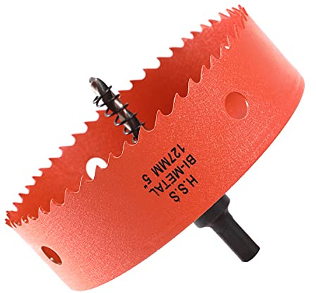 Dribotway 127mm 5'' Hole Saw, Bi-Metal Hole Saw Drill Bit High Speed Steel, Cutting Circular Holes, for Wood and Metal, Can Easily Drill Wood, Plastic, Plywood, Thin Metal