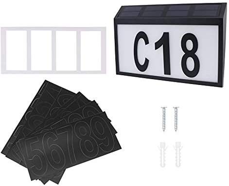 YARNOW Solar House Number Lamp Led Address Sign for Garden Door Lighting Number Plaque for Front Door Included