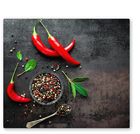 60x52cm - Herdabdeckplatte, Herdabdeckung für Glaskeramik-Kochfelder, Gehärtetes Glas, 60x52cm, mehrfarbig, Schneideplatte