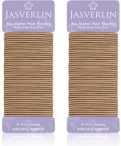 JASVERLIN 2 mm Blonde Haargummis, Rutschfest HarrBänder, 80 Stk | Weiche Zopfgummis, für Frauen mit Dickem Glattem Dünnem Haar, Zubehör für Mädchen Herren, Sandblond