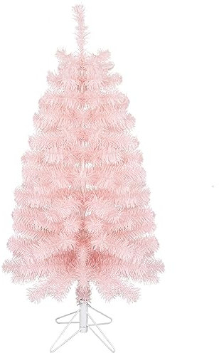 VEYLIN Small Christmas Tree, 90 CM Artificial Green Xmas Tree With Metal Stand For Christmas Decor (Pink)