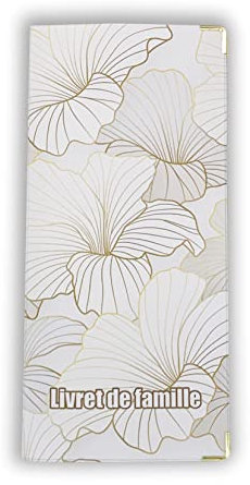 Nemau - Étui Livret de Famille - Format Français – Housse en Gomme Expansée Souple & Résistante – Protège-Livret de famille – Fabrication Française - Modèle Feuilles Dorées