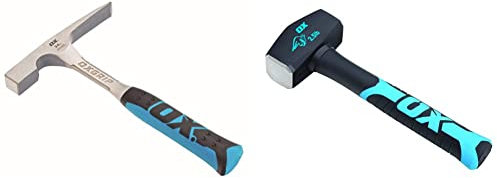 OX OX-P082424 Pro Brick Hammer 24 oz - Geological Hammer with Comfortable Grip Handle & Club Hammer - Sledgehammer with Fibreglass Handle - Forged and Induction Hardened Hammerhead